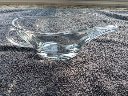 Anchor Hocking Clear Glass Gravy Boat With Handle 10 oz Made In USA #1028