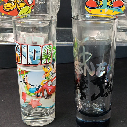 2 Disney Cups And 2 Disney Shot Glasses McDonalds France 2000 100 Years Florida