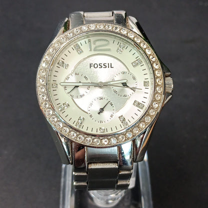 Fossil Riley ES3202 Women 37mm Stainless Steel Analog Dial Quartz Watch Chips