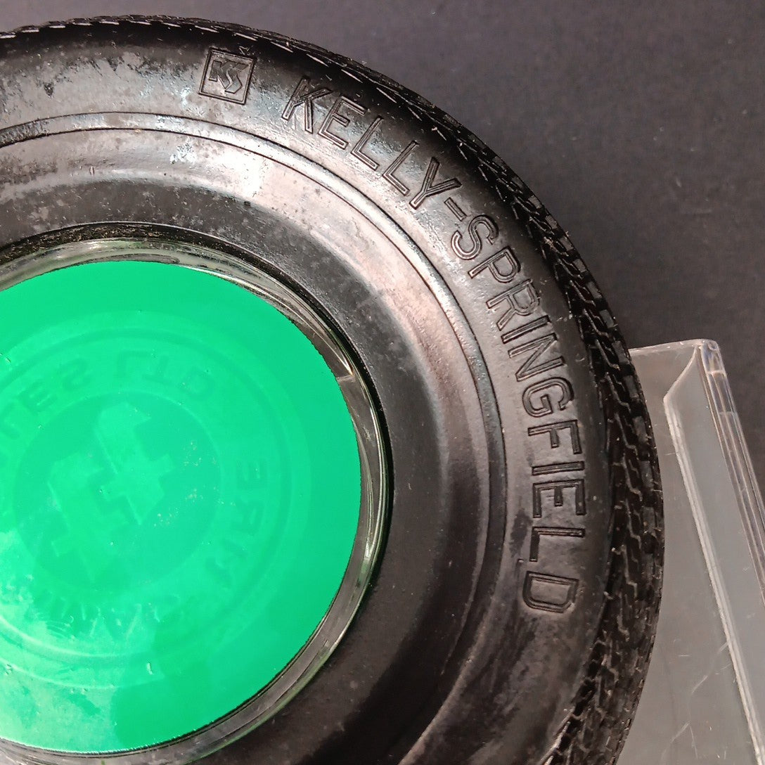 Kelly-Springfield And Timac Tire Sales Ltd Vintage Ashtray Rubber Tire And Glass