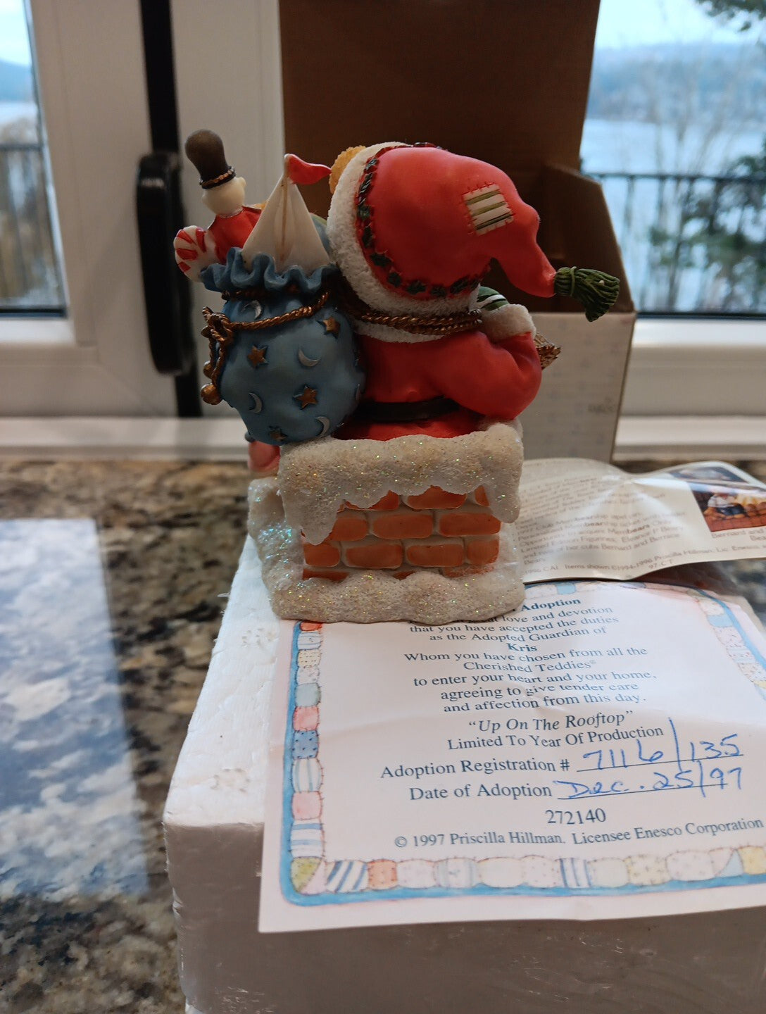 Cherished Teddies Enesco 1997 Kris #272140 "Up On The Rooftop" Vintage BOX CERT