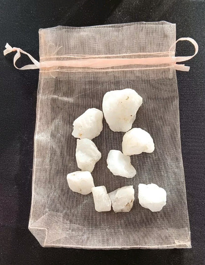 9pcs Quartz Natural Healing Rubbing Stones In Draw String Bag. Canadian Stones