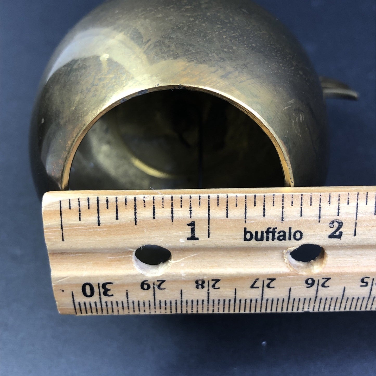 Brass Apple Bell Unpolished Natural Patina Home Decor School Teacher Gift IN