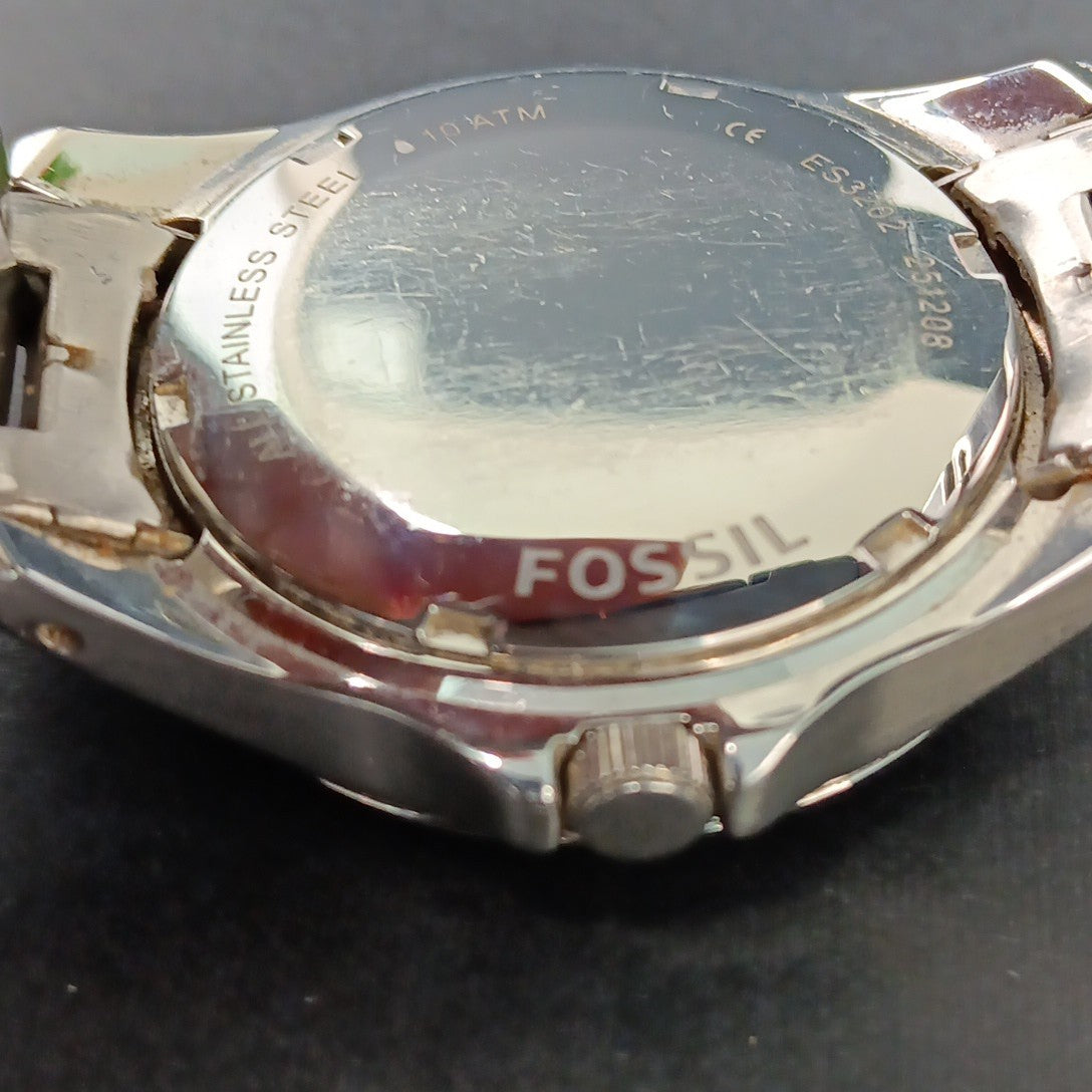 Fossil Riley ES3202 Women 37mm Stainless Steel Analog Dial Quartz Watch Chips