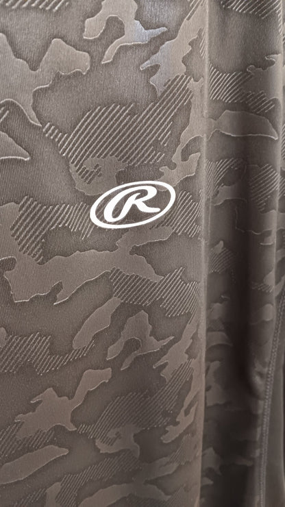 LARGE Rawlings Mens Sleeveless Shirt Gym, Running 100% Polyester Black Gray BD