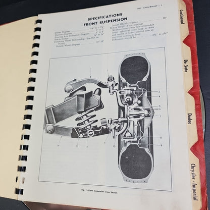 1957 JOHN BEAN OPERATORS WHEEL ALIGNMENT MANUAL PASSENGER CARS