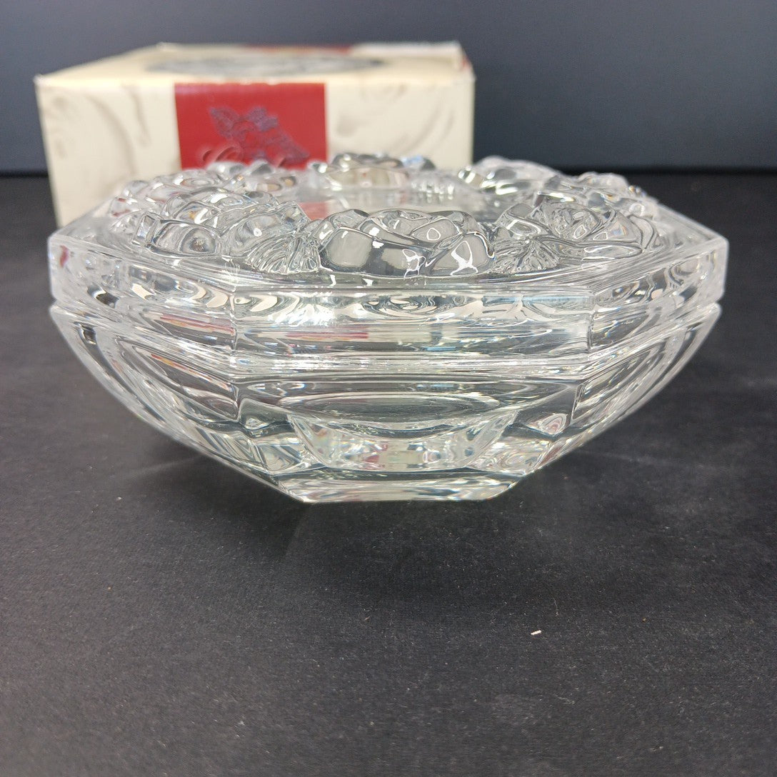 Vintage Royal Crystal Rock RCR 24% Lead Crystal Hexagonal Bowl Made In Italy