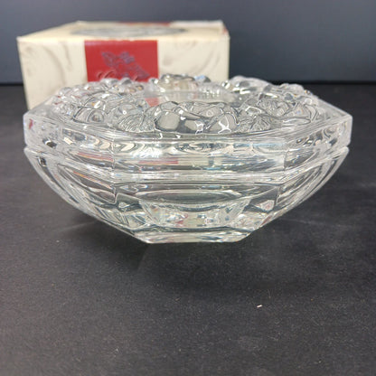 Vintage Royal Crystal Rock RCR 24% Lead Crystal Hexagonal Bowl Made In Italy