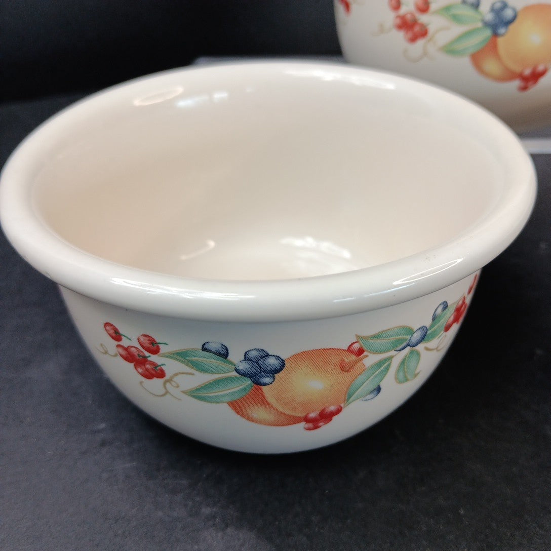Set of 3 Corelle Corning Abundance Ramekins Bowls 4 Inch Stomeware CN