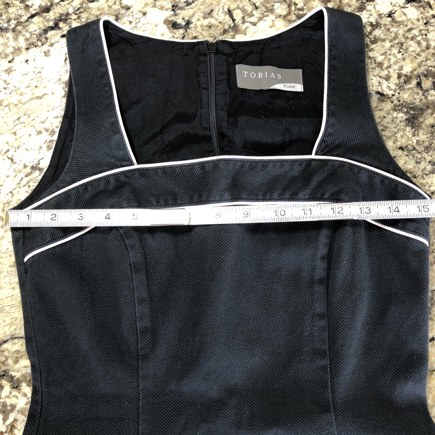 Sz 6 Tobias Plum Womens Dress Black White Trim Zipper Back Causal Formal Canada