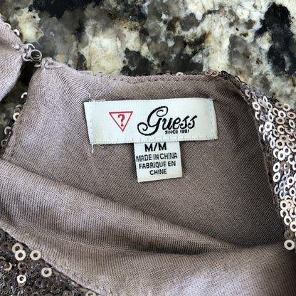 Size M Guess Sequin Dress Womens Sleeveless Above Knee Cocktail Glam Prom CN