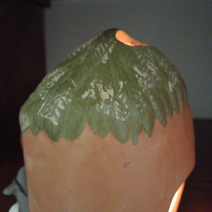 Peruvian Redware Terracotta Folk Art Christmas Nativity Scene Tea Light Holder