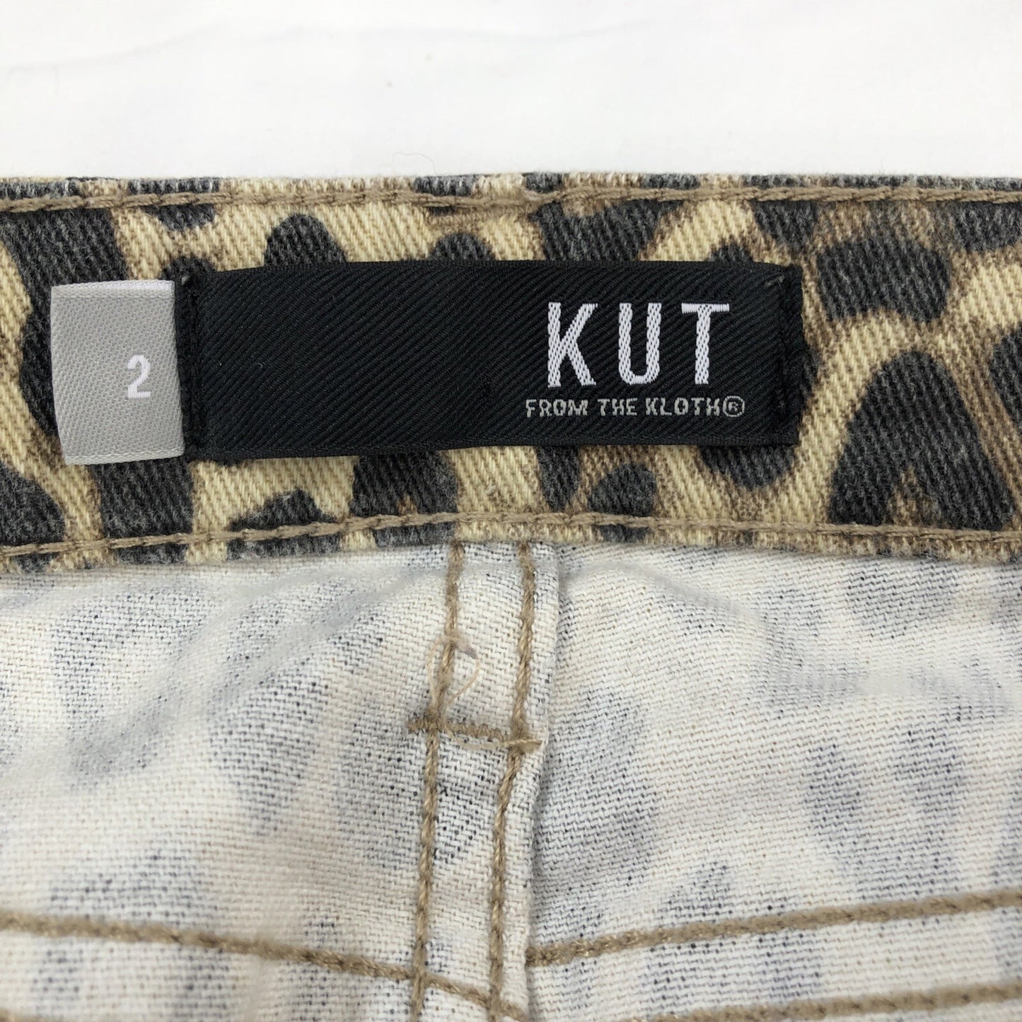 Size 2 X 26 KUT From The Kloth Womens Jeans Donna Ankle Skinny Leopard Print CN