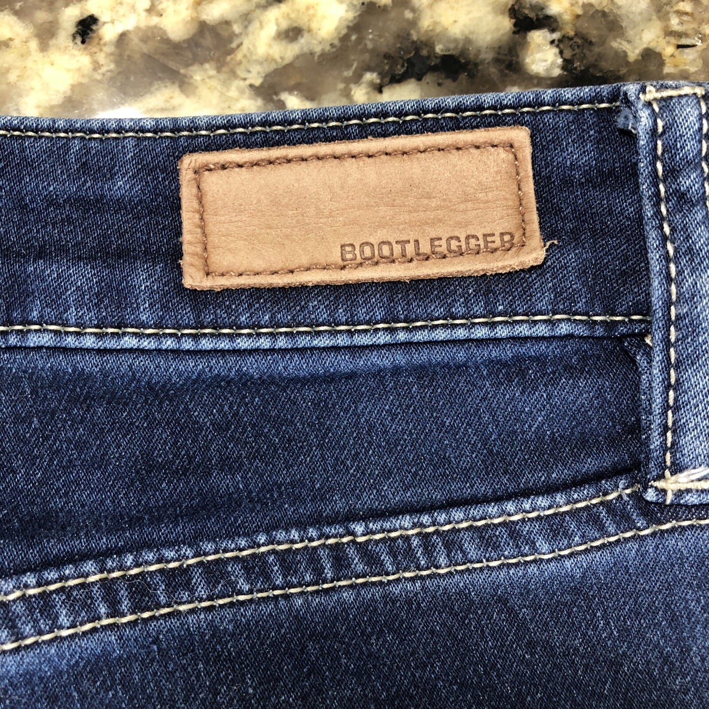 Size 25 X 29 Bootlegger Jeans Denim  Womens High Rise Skinny Ankle Dark Blue BD