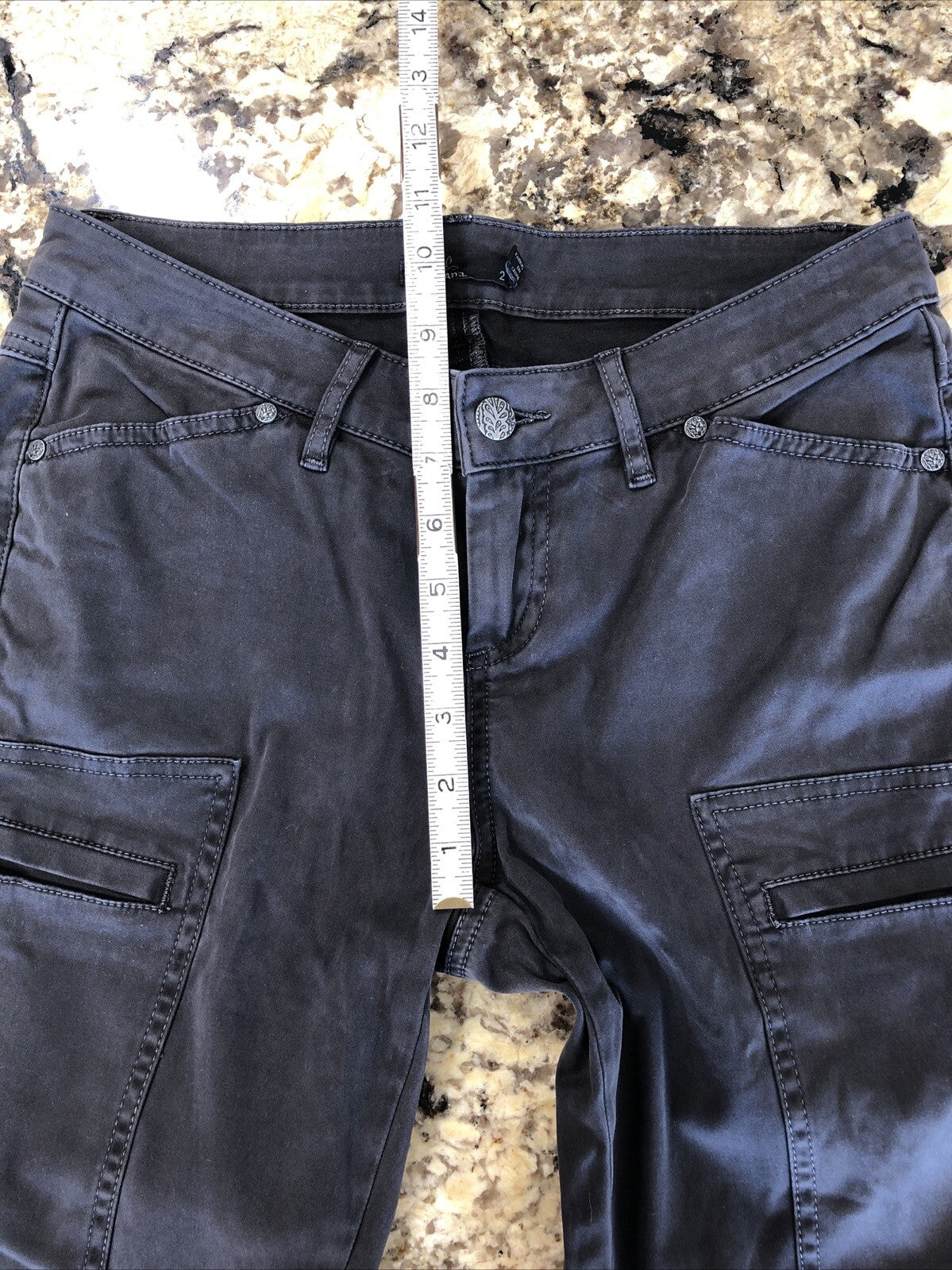 Size 2 X 31.5 PrAna Womens Cargo Pants Tapered Leg Black Low - Mid Rise CN