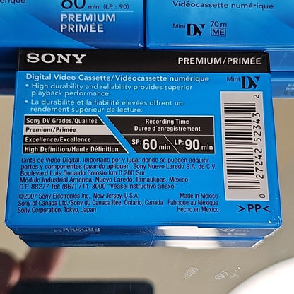 6pack Sony DVM60PRR Premium Mini Video Tape New And Sealed