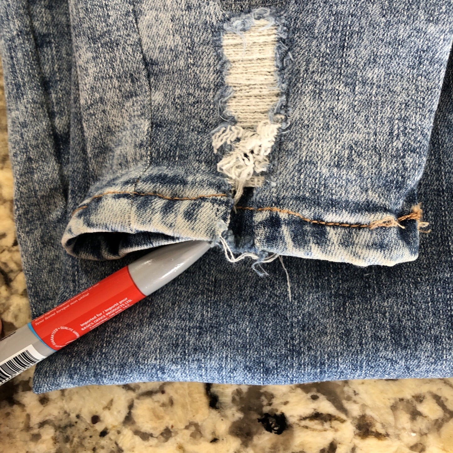 Size 26 X 27.5 Bluenotes Women’s Denim Super High Rise Jegging Rips Grunge X