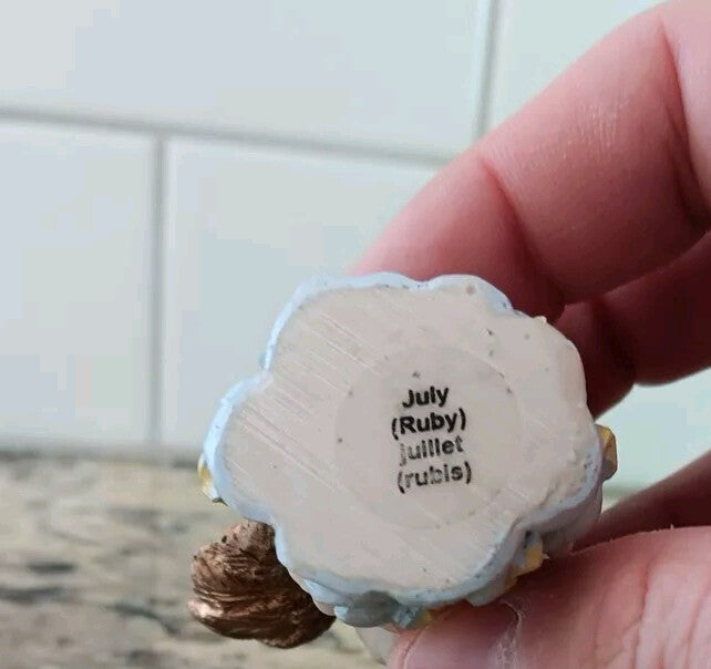 July Baby Ruby Birthstone Child Angel Figurine For Baby Child Gift Collectible