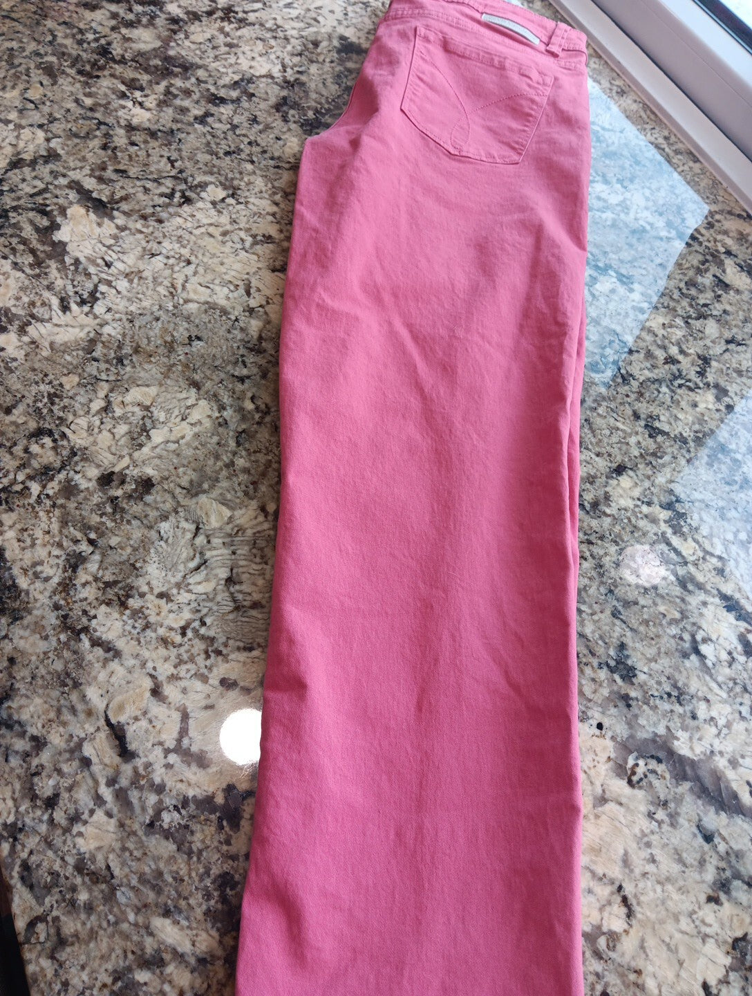 Size 8 Calvin Klein Skinny Crop Pink Jeans Casual Stretch Cotton Denim EPOC VN