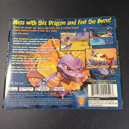 Spyro 2: Ripto's Rage (Sony PlayStation 1, 1999) PS1 W/ Manual CD Artwork