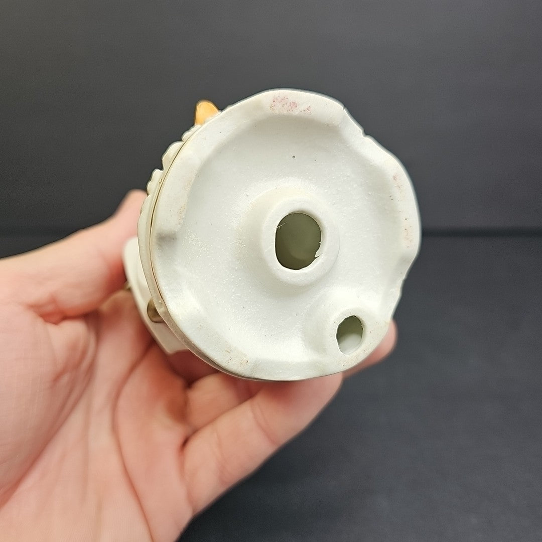 Porcelain Figure of Lady with Basket of Grapes 7"