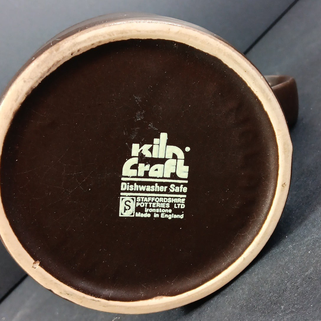 KILN CRAFT Creamer Or Gravy Boat Dark Brown Made in England 6in X 3.5in