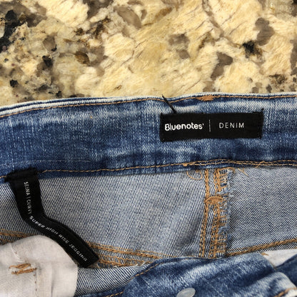 Size 26 X 27.5 Bluenotes Women’s Denim Super High Rise Jegging Rips Grunge X
