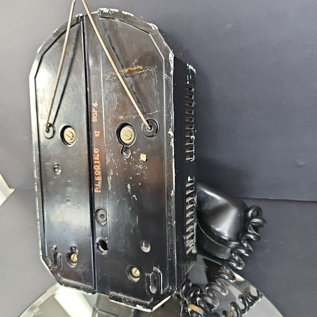 Vintage Black Automatic Electric AE50 Rotary Wall Telephone Needs Cleaning