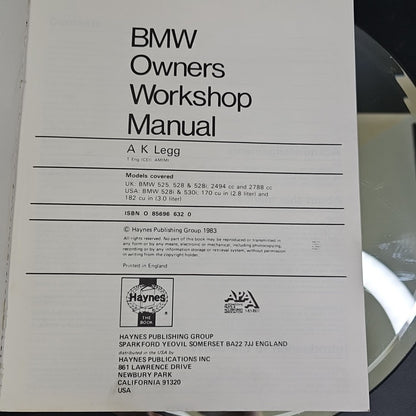 530i 528i BMW SHOP MANUAL HAYNES SERVICE REPAIR BOOK 1975-1980