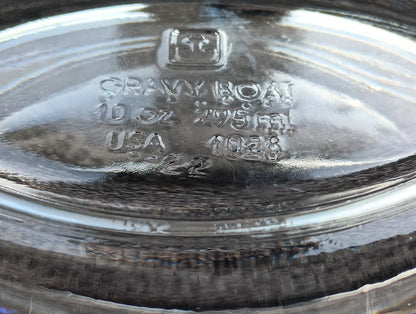 Anchor Hocking Clear Glass Gravy Boat With Handle 10 oz Made In USA #1028