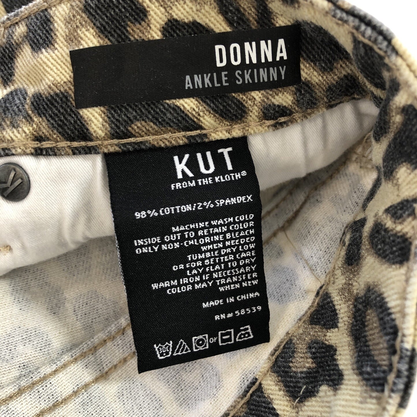 Size 2 X 26 KUT From The Kloth Womens Jeans Donna Ankle Skinny Leopard Print CN