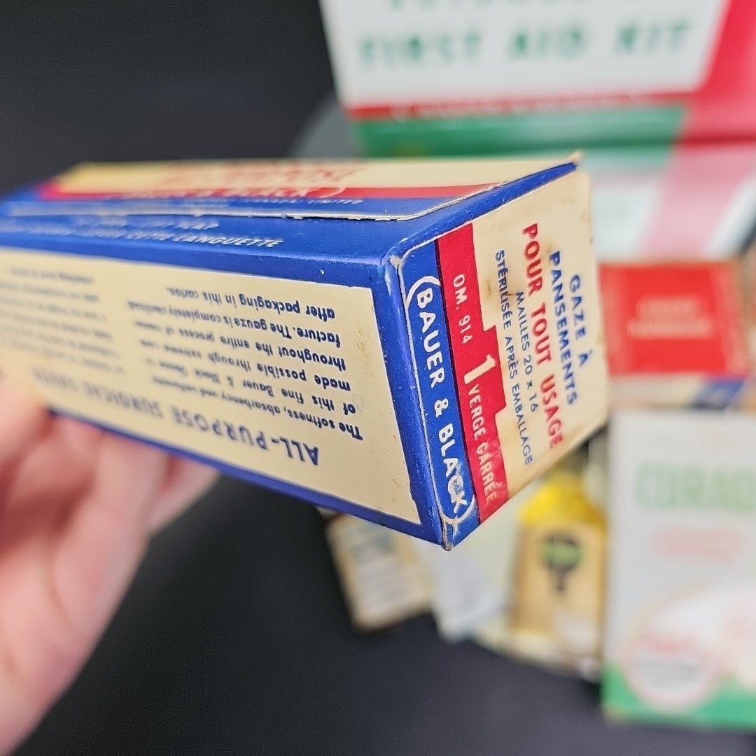 Vintage CURITY Automobile First Aid Kit Bauer & Black Near Completely Full WOW!