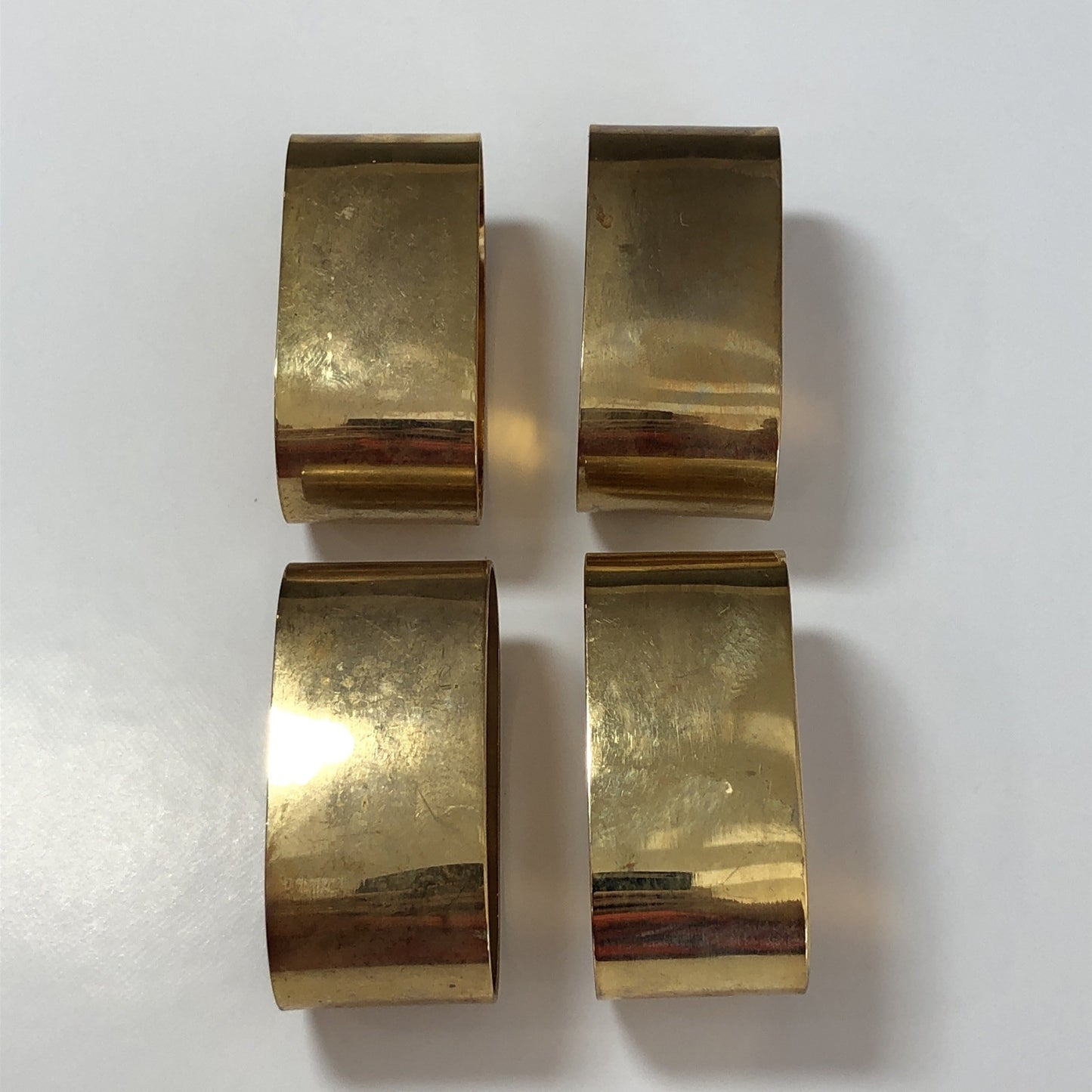 4 Brass Napkin Rings Holders Unpolished Natural Patina X