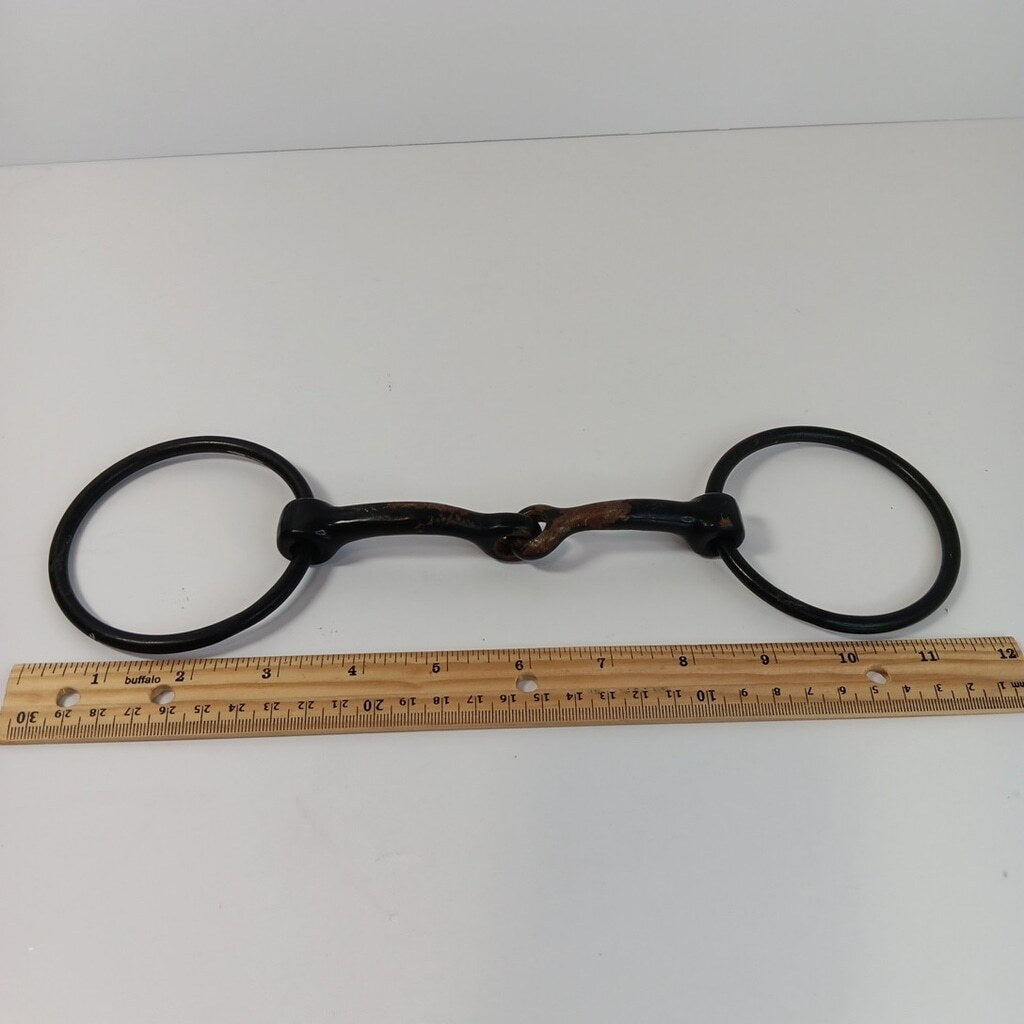 Horse Bridal Bit Single Jointed Loose Ring Snaffle Western 12” Equestrian  X
