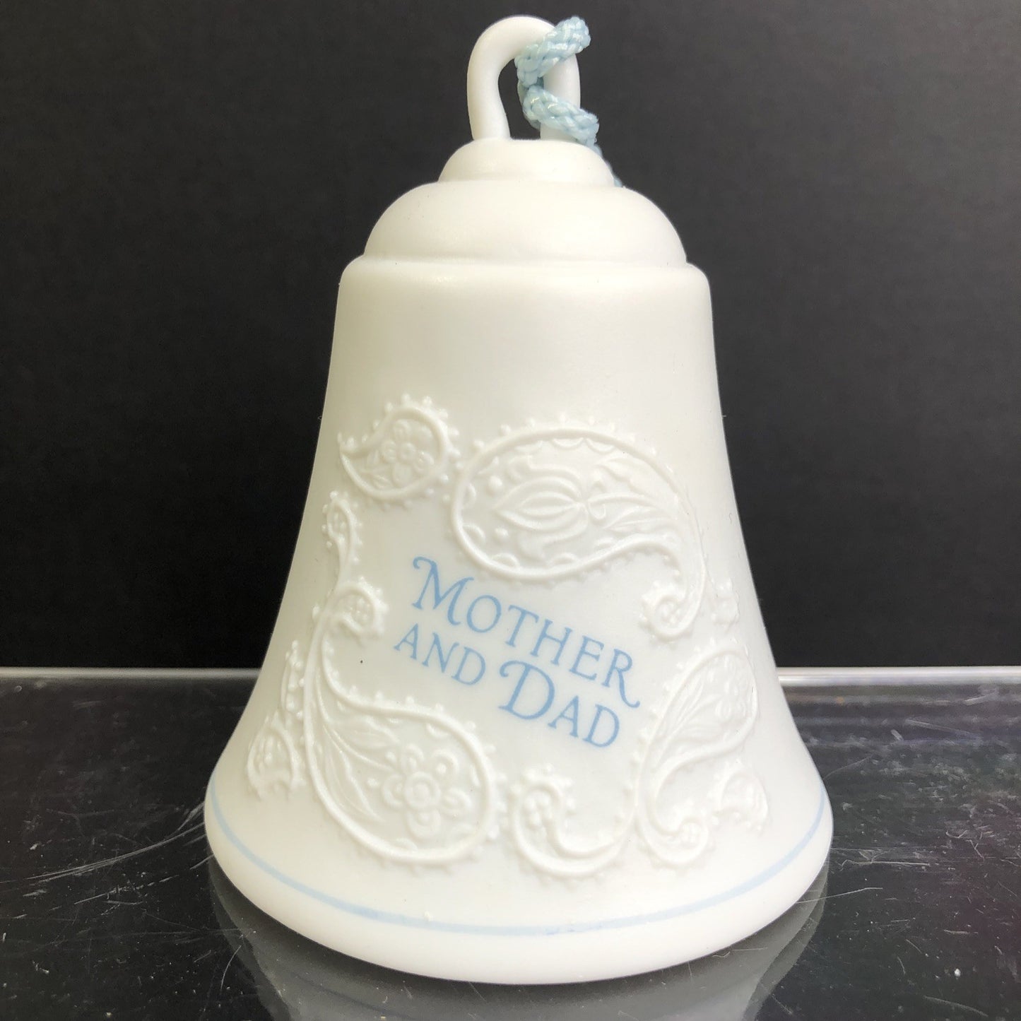 Hallmark Bell Mother And Dad Ceramic Ornament Dated 1985 Keepsake Christmas TW