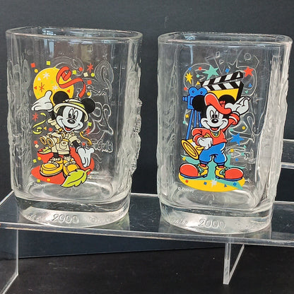 2 Disney Cups And 2 Disney Shot Glasses McDonalds France 2000 100 Years Florida