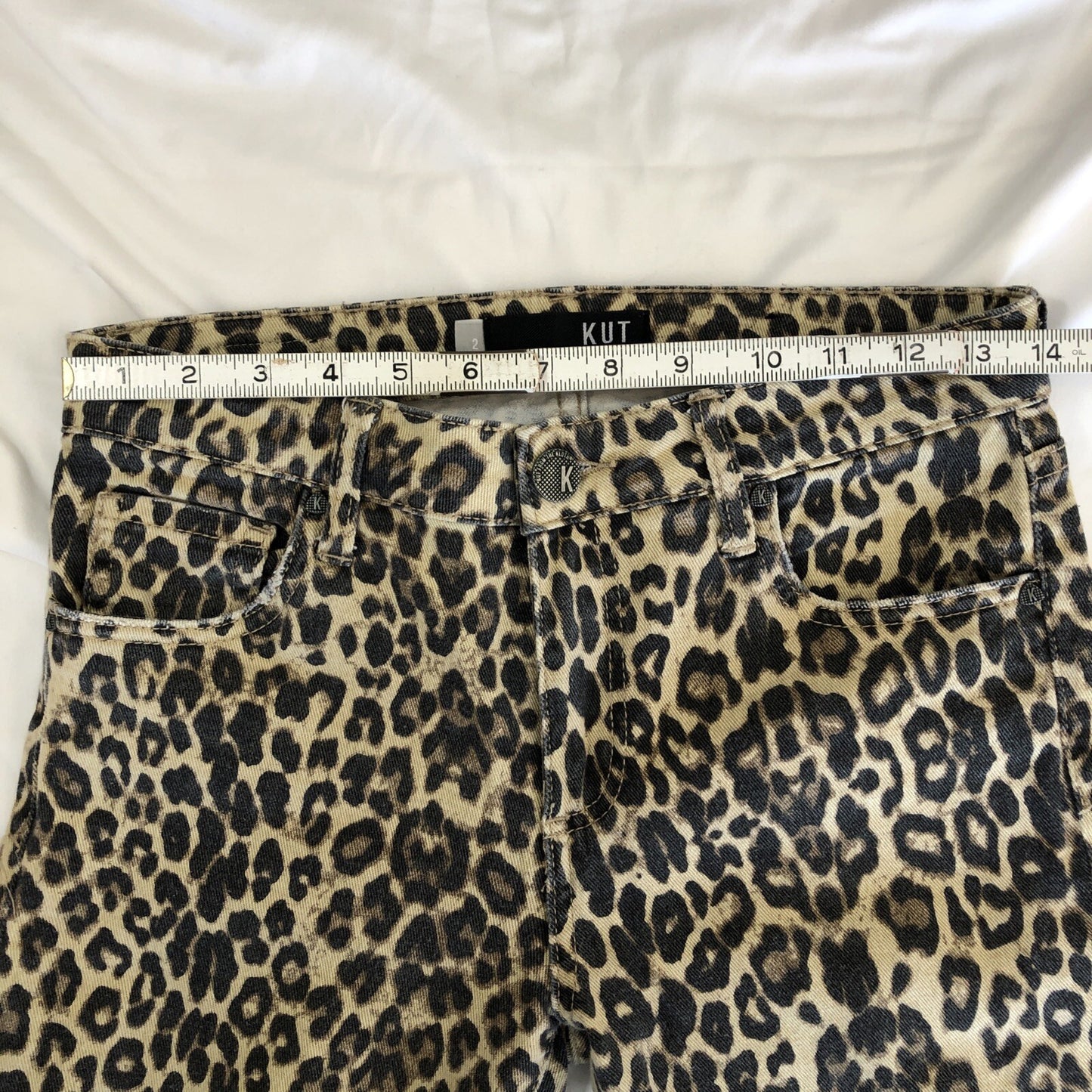 Size 2 X 26 KUT From The Kloth Womens Jeans Donna Ankle Skinny Leopard Print CN