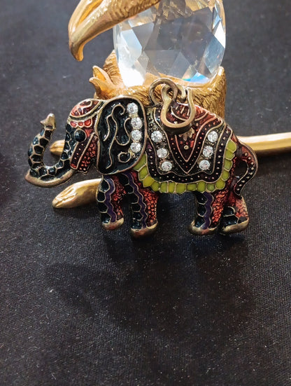Large Elephant Necklace Pendant With Intricate Detail Beautiful!