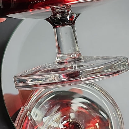 Ruby Red Cavalier Stem Glass 4pcs Dessert Bowls From Luminarc France