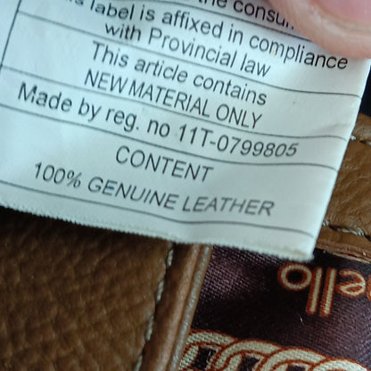 Tignanello Leather Brown Hobo Handbag Magnetic Zip Close Purse With Defects CN