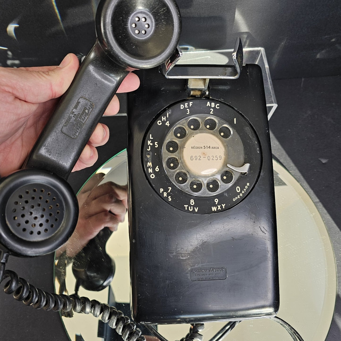 Northern Electric Rotary 1961 Wall Telephone #554 With Cord, Untested, Canada