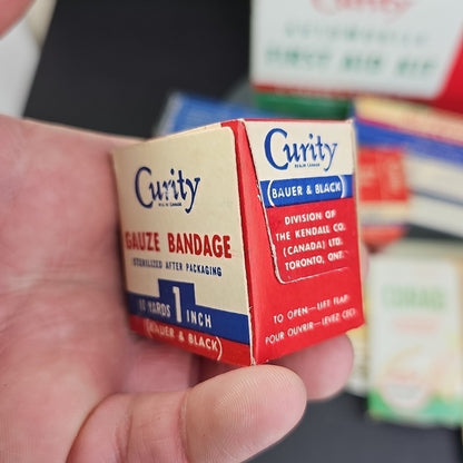 Vintage CURITY Automobile First Aid Kit Bauer & Black Near Completely Full WOW!