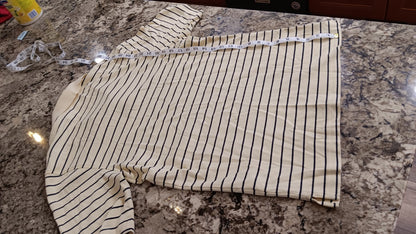 PGA Authentic Small Mens T-Shirt Yellow With Navy Blue Stripes TH