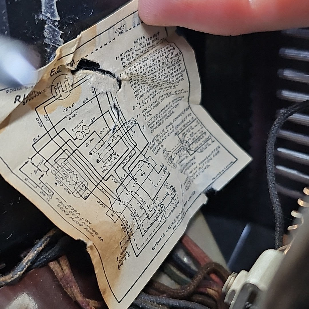 Vintage Black Automatic Electric AE50 Rotary Wall Telephone Needs Cleaning
