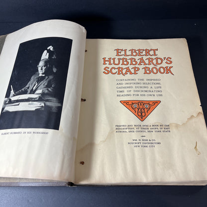 Vintage Elbert Hubbard’s Scrap Book 1923 Roycrofters Leather Bound * READ USA