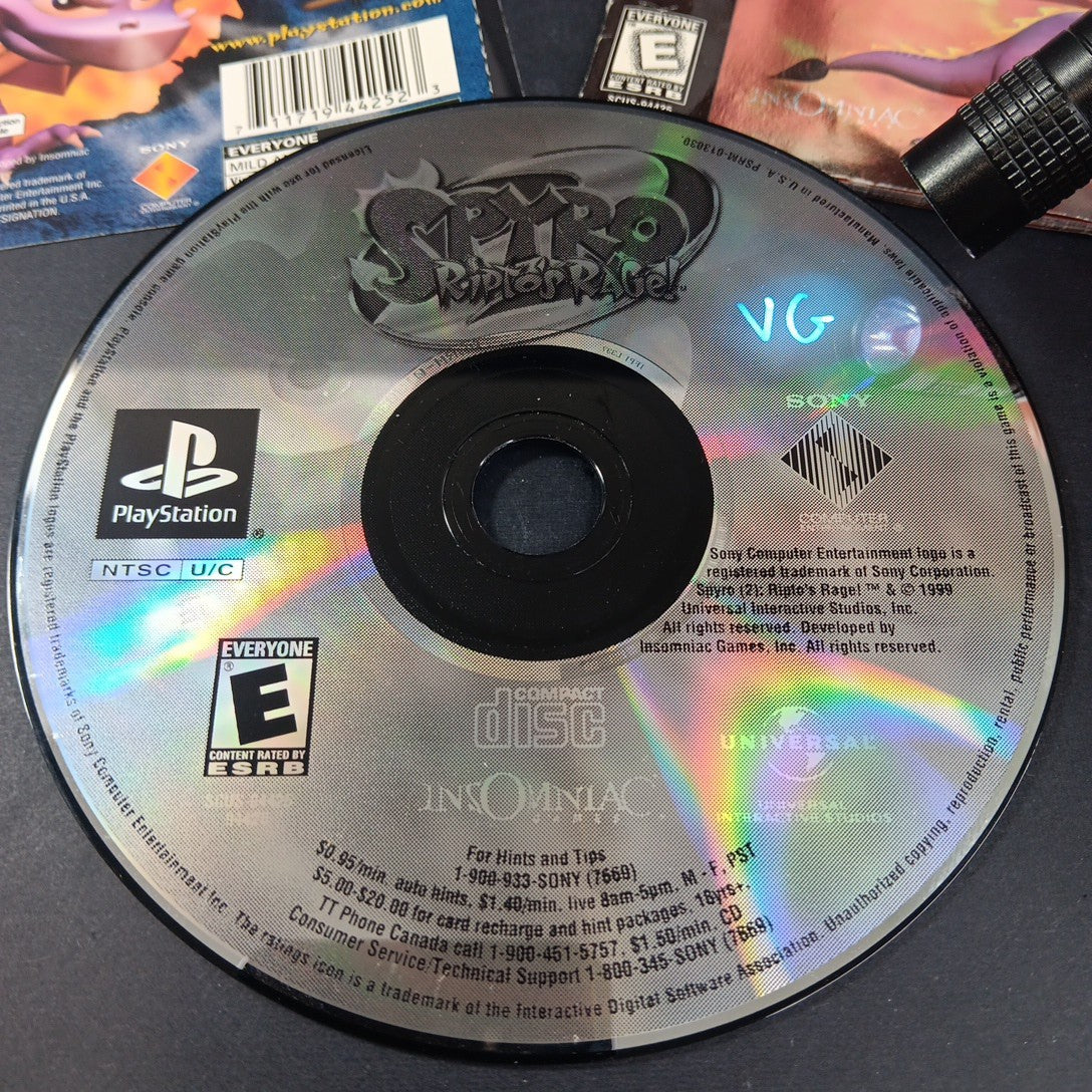 Spyro 2: Ripto's Rage (Sony PlayStation 1, 1999) PS1 W/ Manual CD Artwork