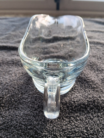 Anchor Hocking Clear Glass Gravy Boat With Handle 10 oz Made In USA #1028