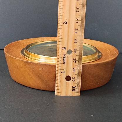 Rare Westclox Weather Barometer West Germany Made In Canada Wood And Brass