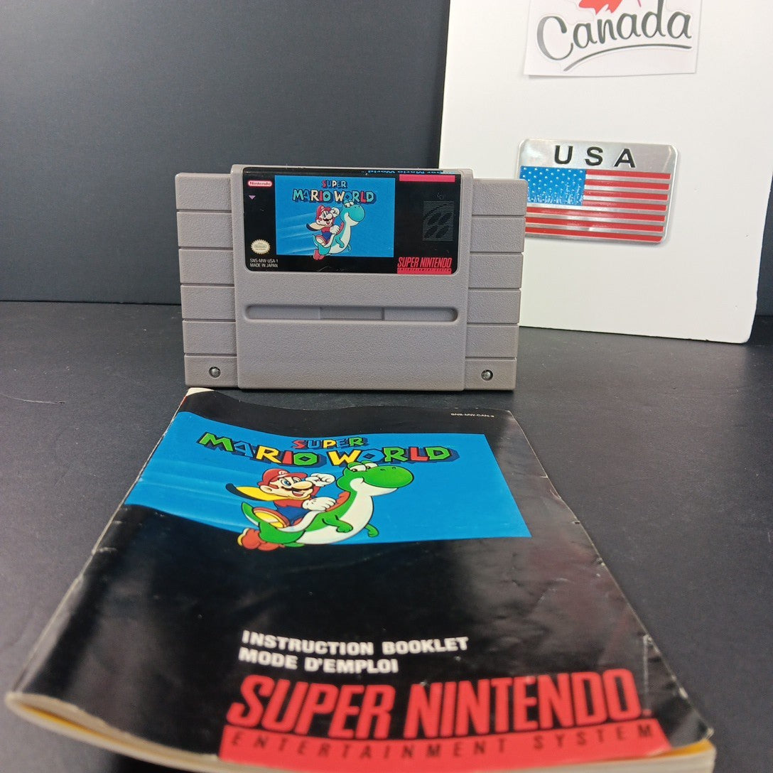 Super Mario World (Super Nintendo, 1991) Cartridge And Manual JP