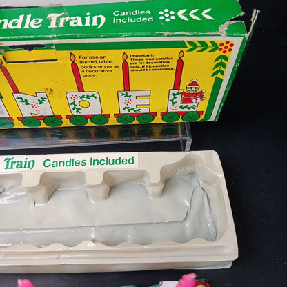 Giftco Wooden NOEL Candle Train Vintage 1982 White Painted Candles. Not Perfect